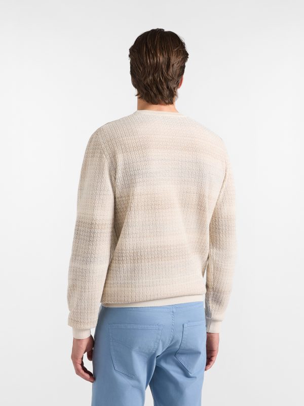 Maglia girocollo in lana con stampa — Tortora