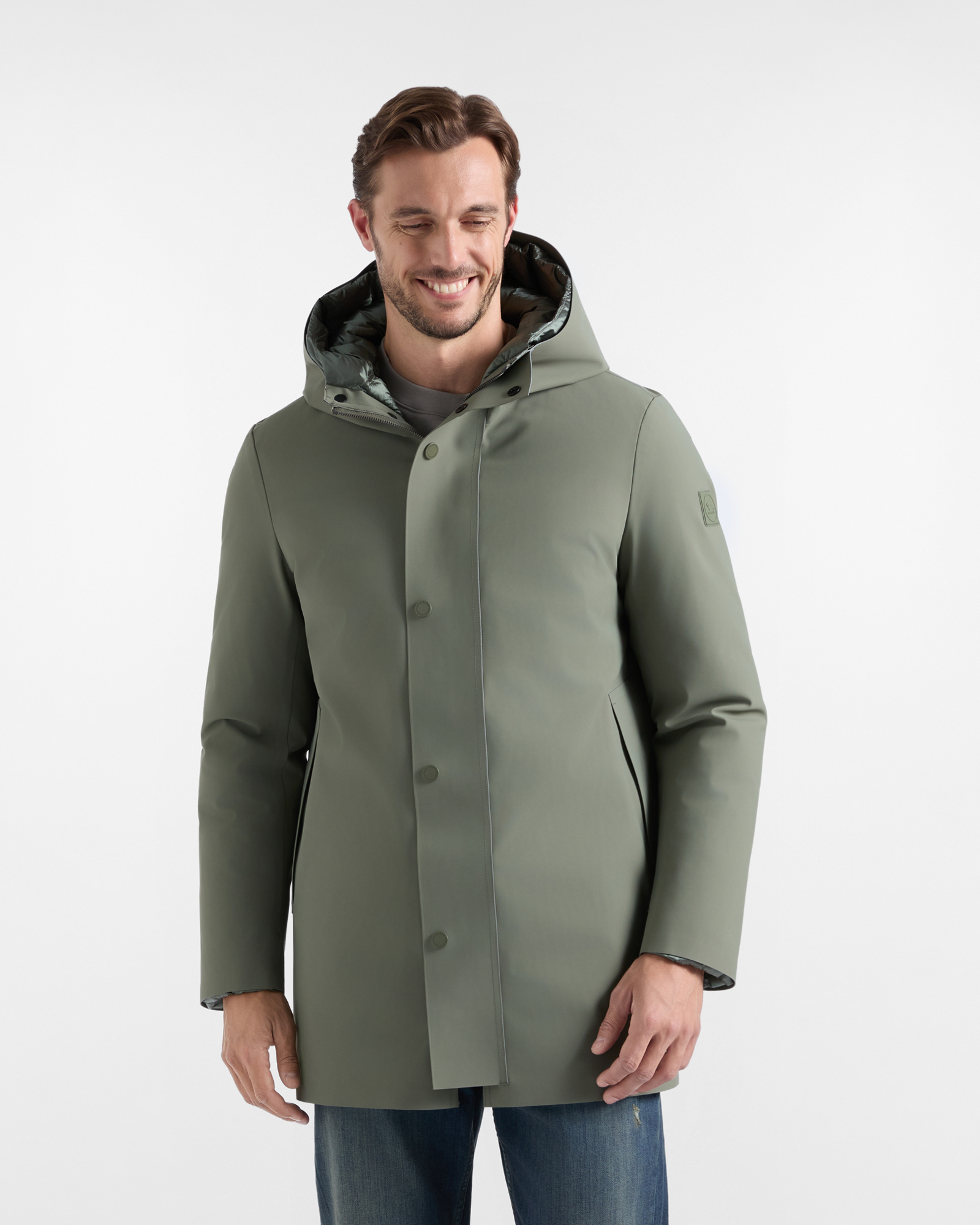 Trench tecnico imbottito — Verde petrolio