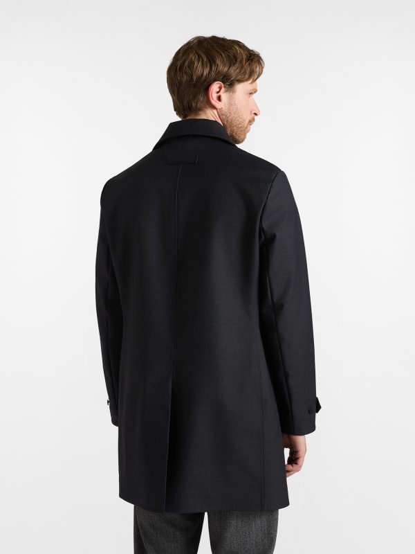 Car coat in lana tecnica — Antracite