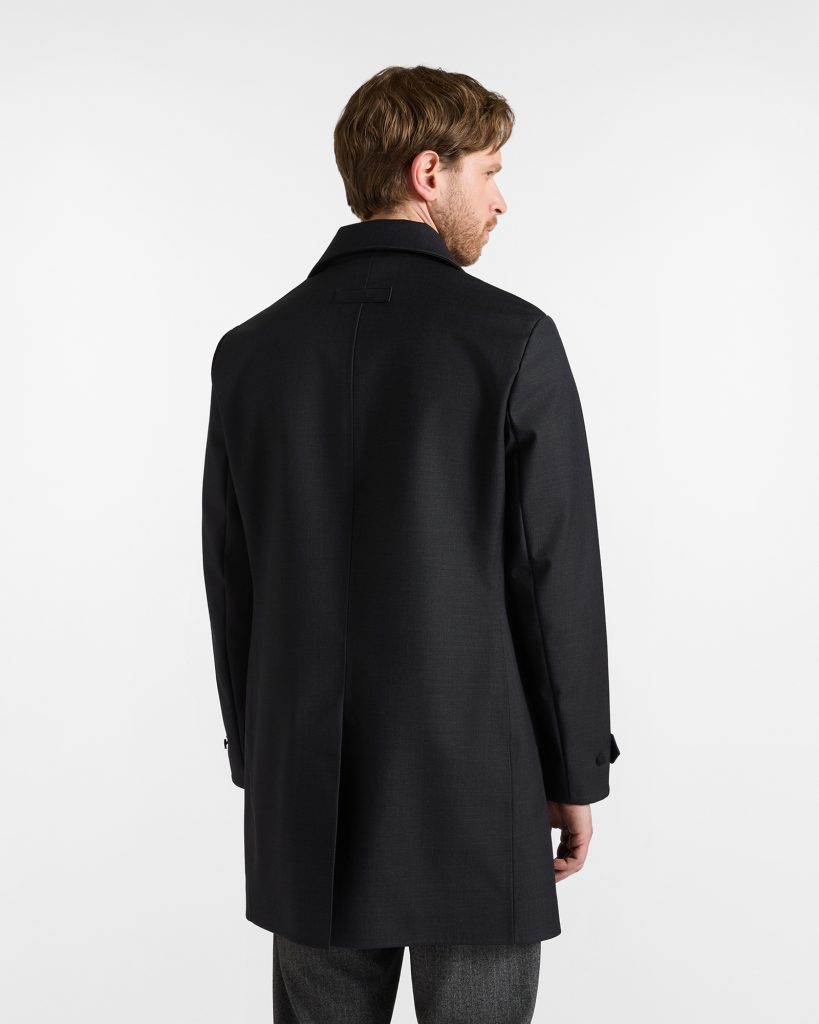 Car coat in lana tecnica — Antracite