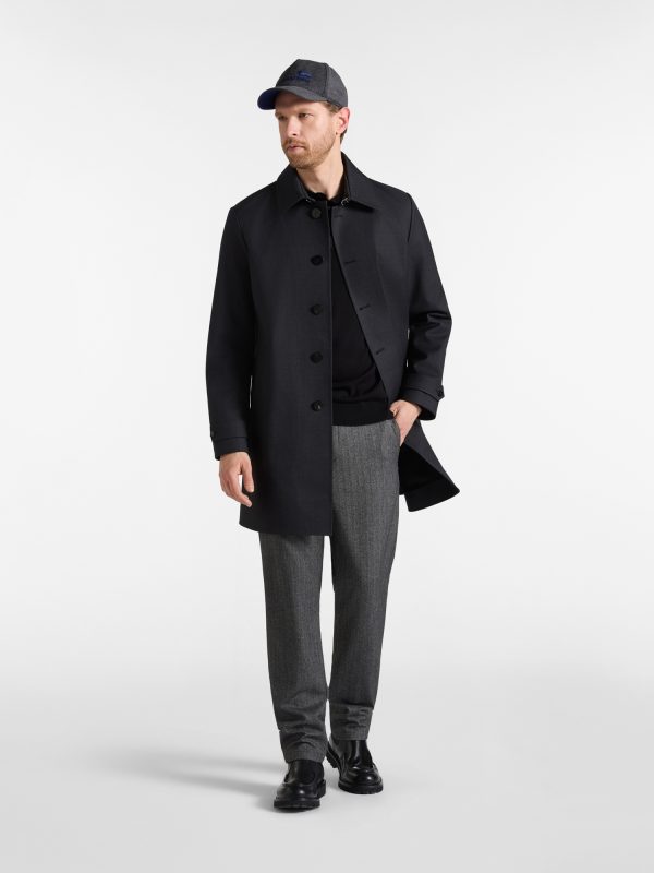 Car coat in lana tecnica — Antracite
