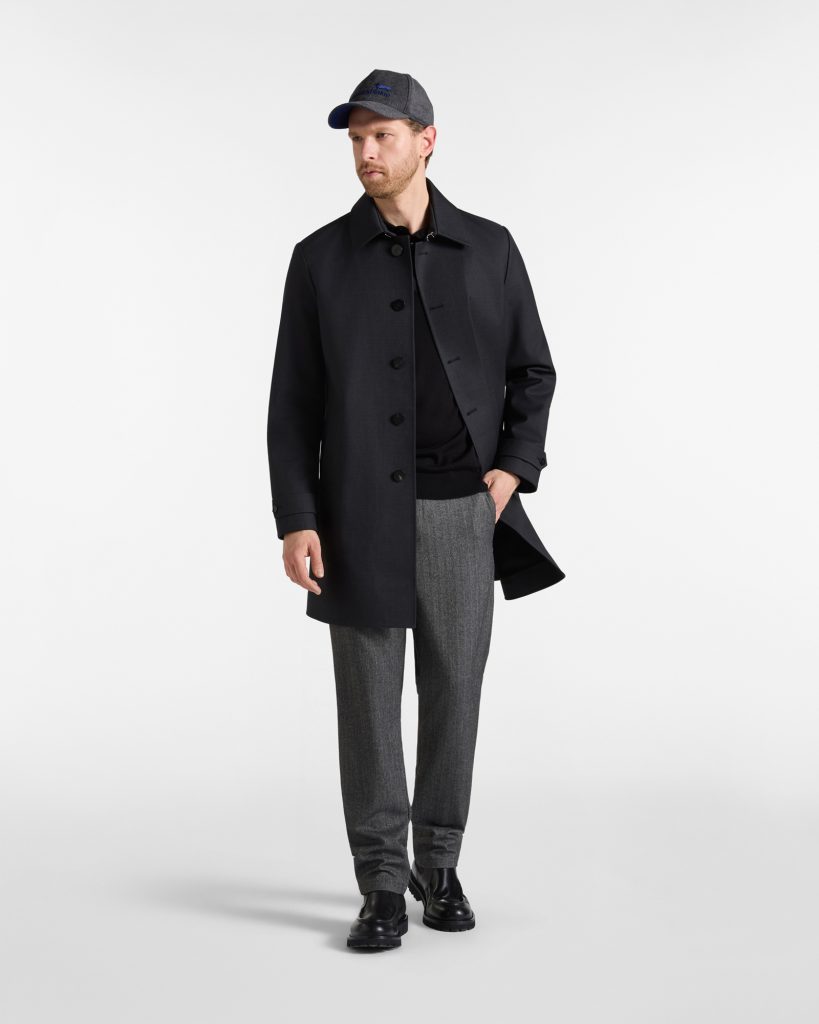 Car coat in lana tecnica — Antracite