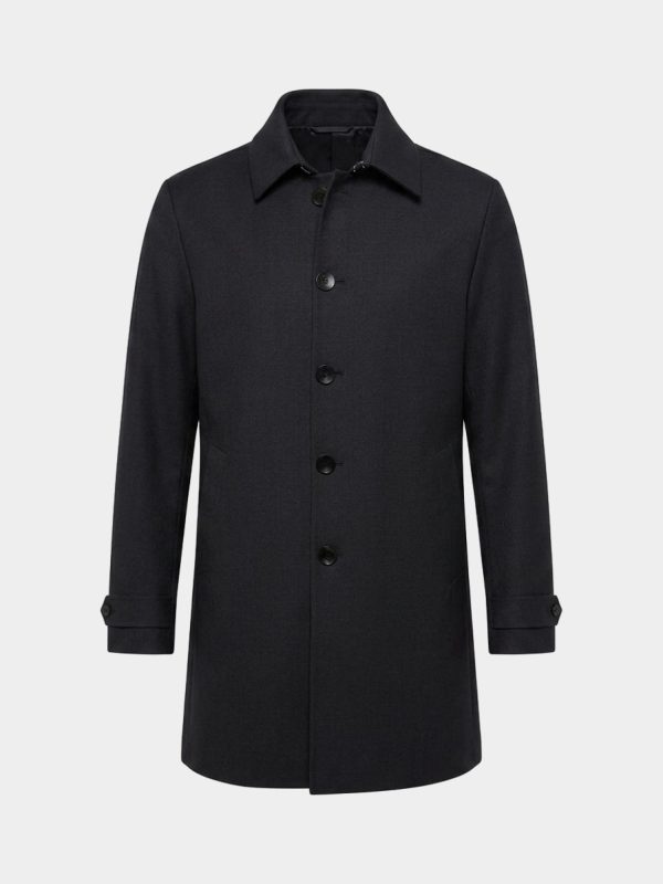 Car coat in lana tecnica — Antracite