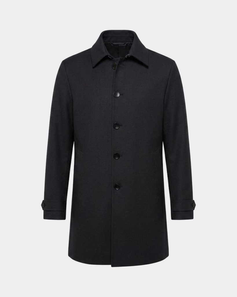 Car coat in lana tecnica — Antracite