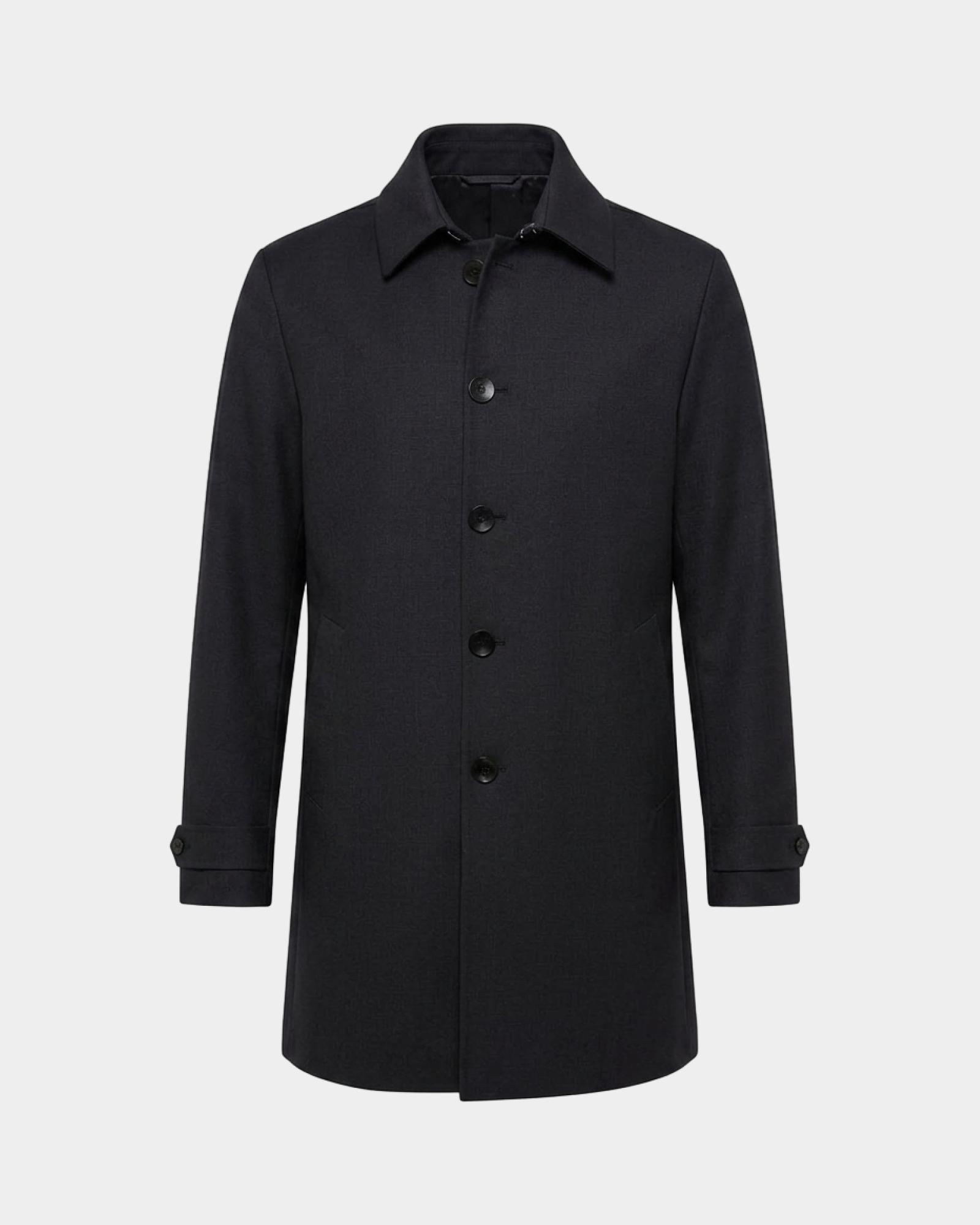 Car coat in lana tecnica — Antracite