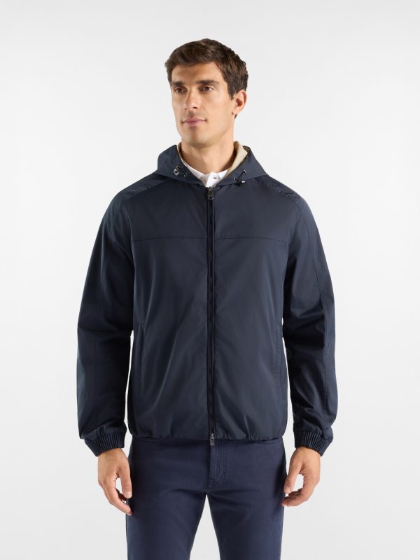 Giubbino in nylon con dettagli — Blu navy