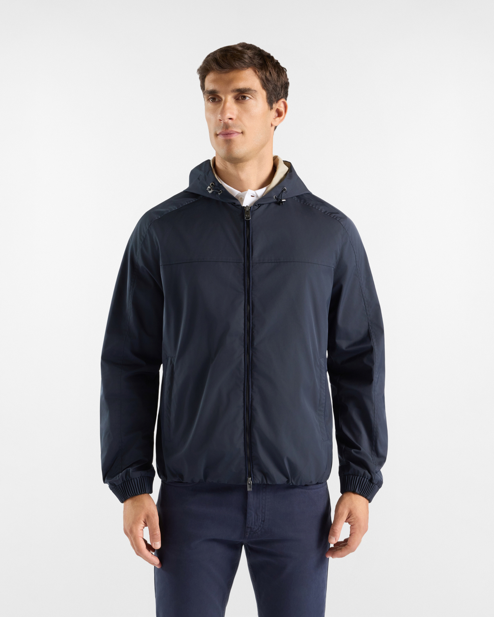 Giubbino in nylon con dettagli — Blu navy