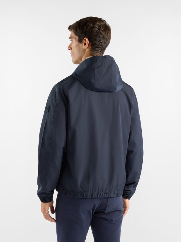 Giubbino in nylon con dettagli — Blu navy