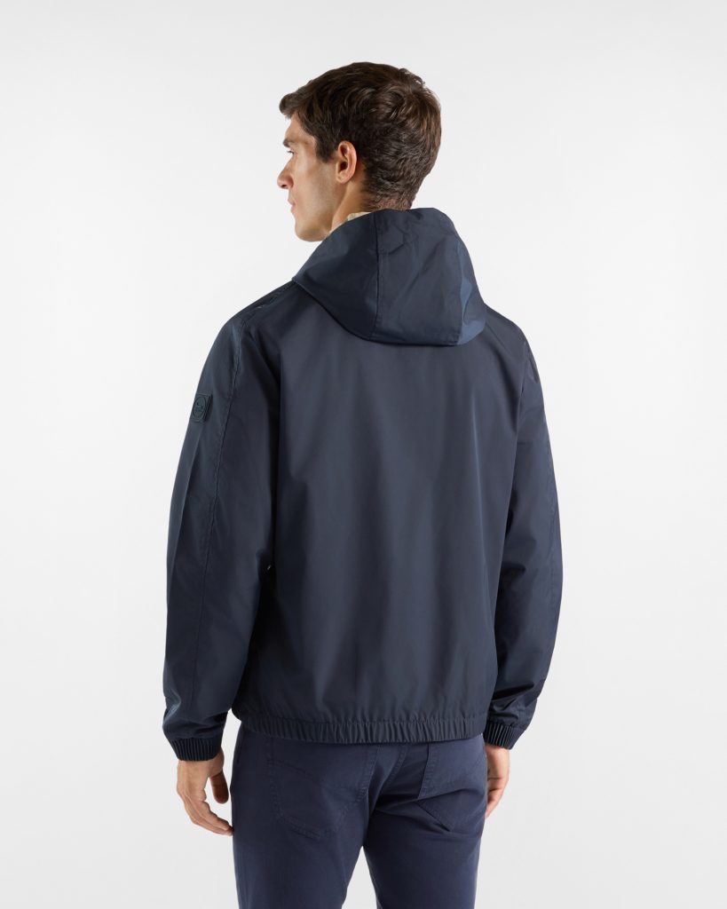 Giubbino in nylon con dettagli — Blu navy