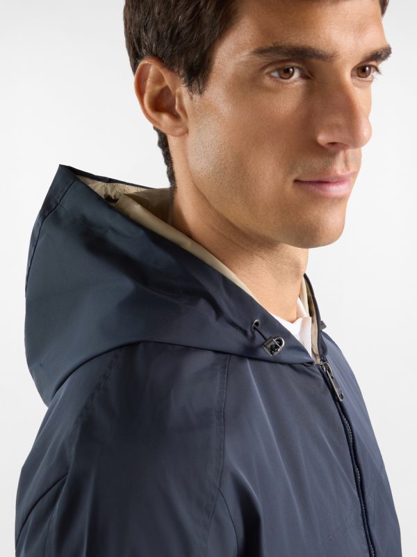 Giubbino in nylon con dettagli — Blu navy