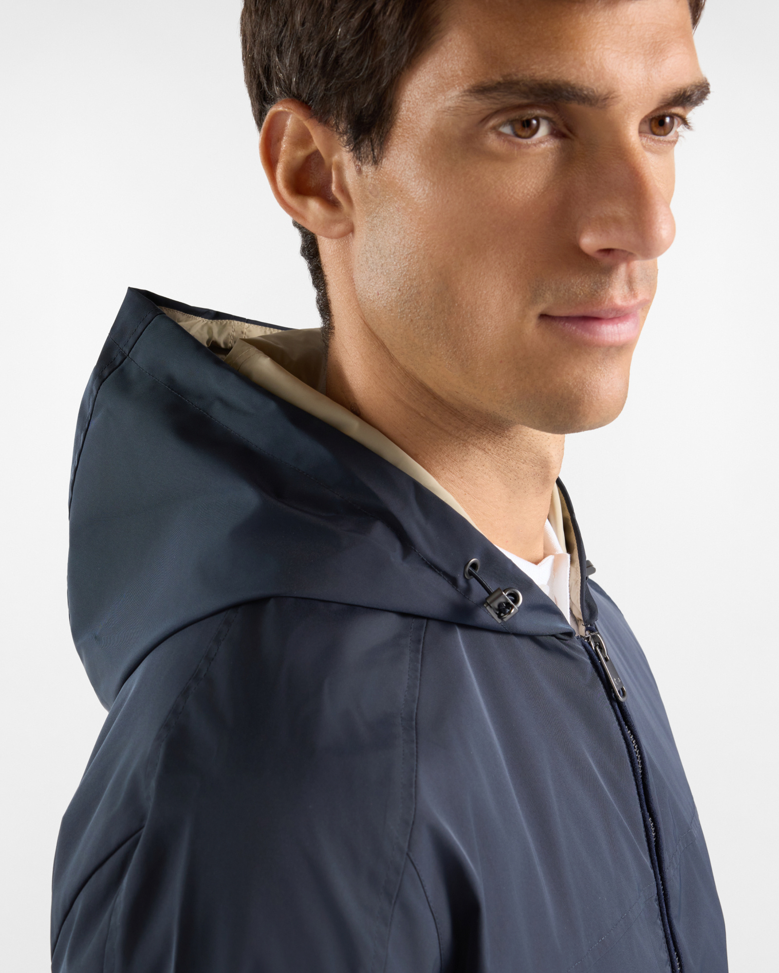 Giubbino in nylon con dettagli — Blu navy