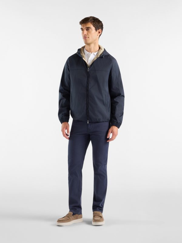 Giubbino in nylon con dettagli — Blu navy