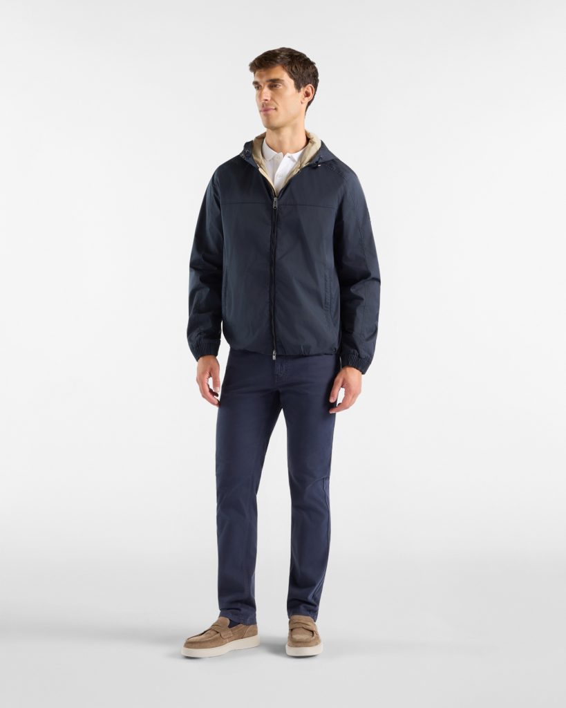 Giubbino in nylon con dettagli — Blu navy