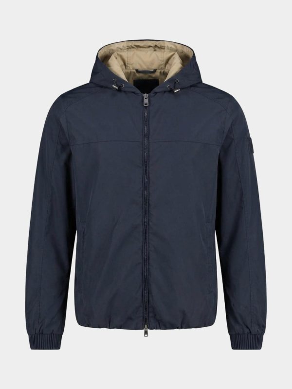 Giubbino in nylon con dettagli — Blu navy