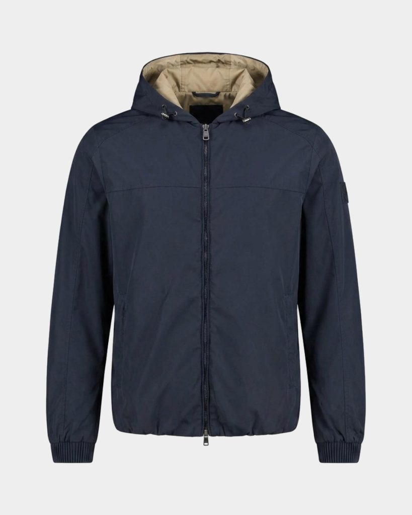 Giubbino in nylon con dettagli — Blu navy