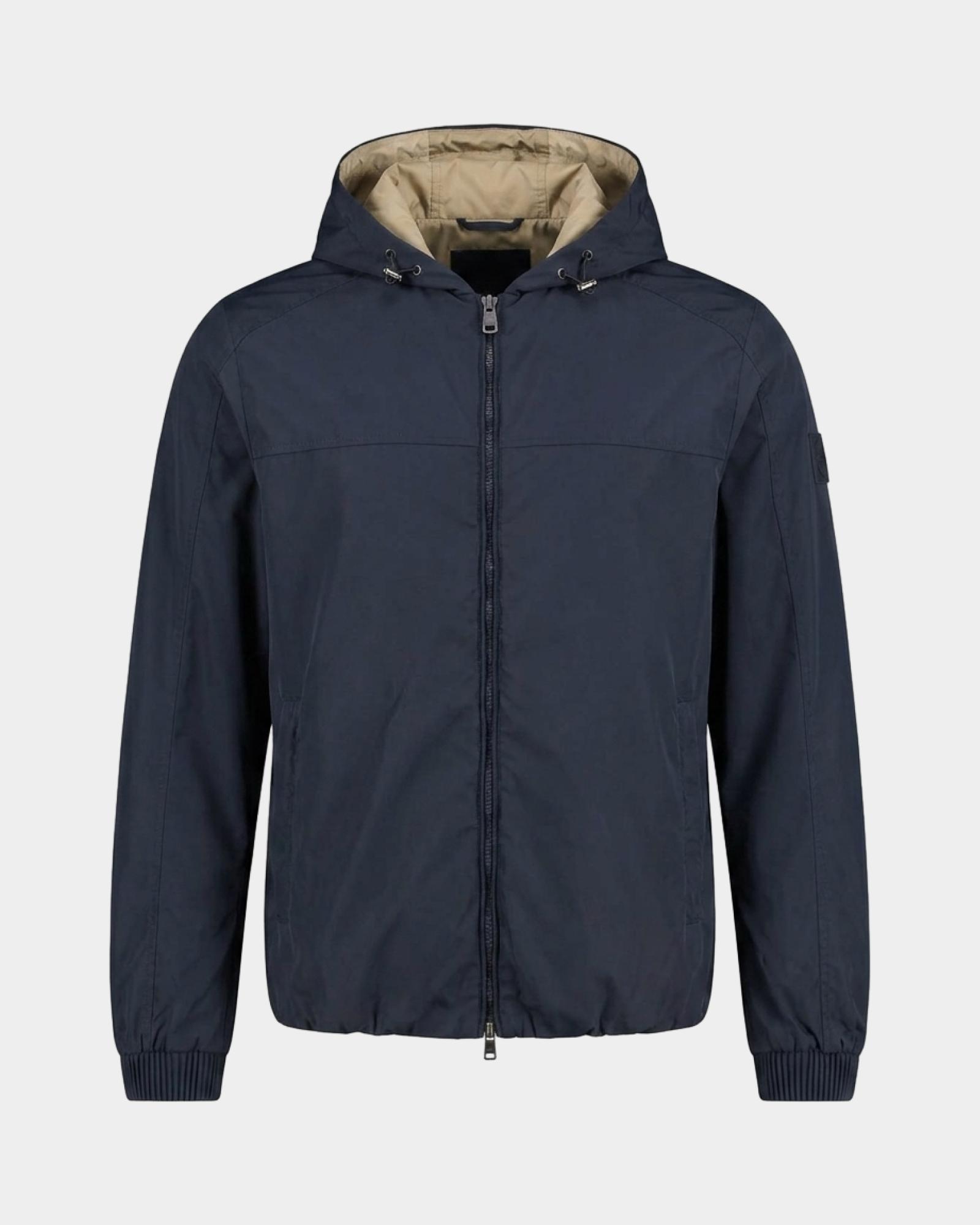 Giubbino in nylon con dettagli — Blu navy