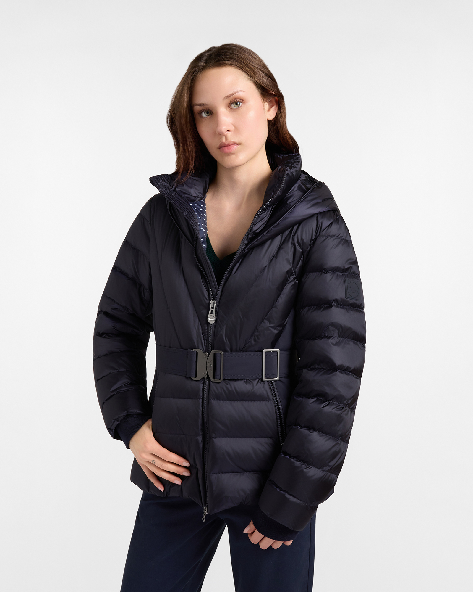 Giacca in piuma donna — Blu navy