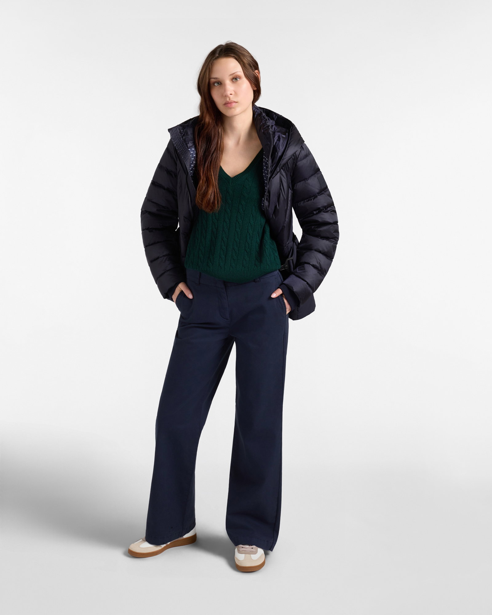Giacca in piuma donna — Blu navy