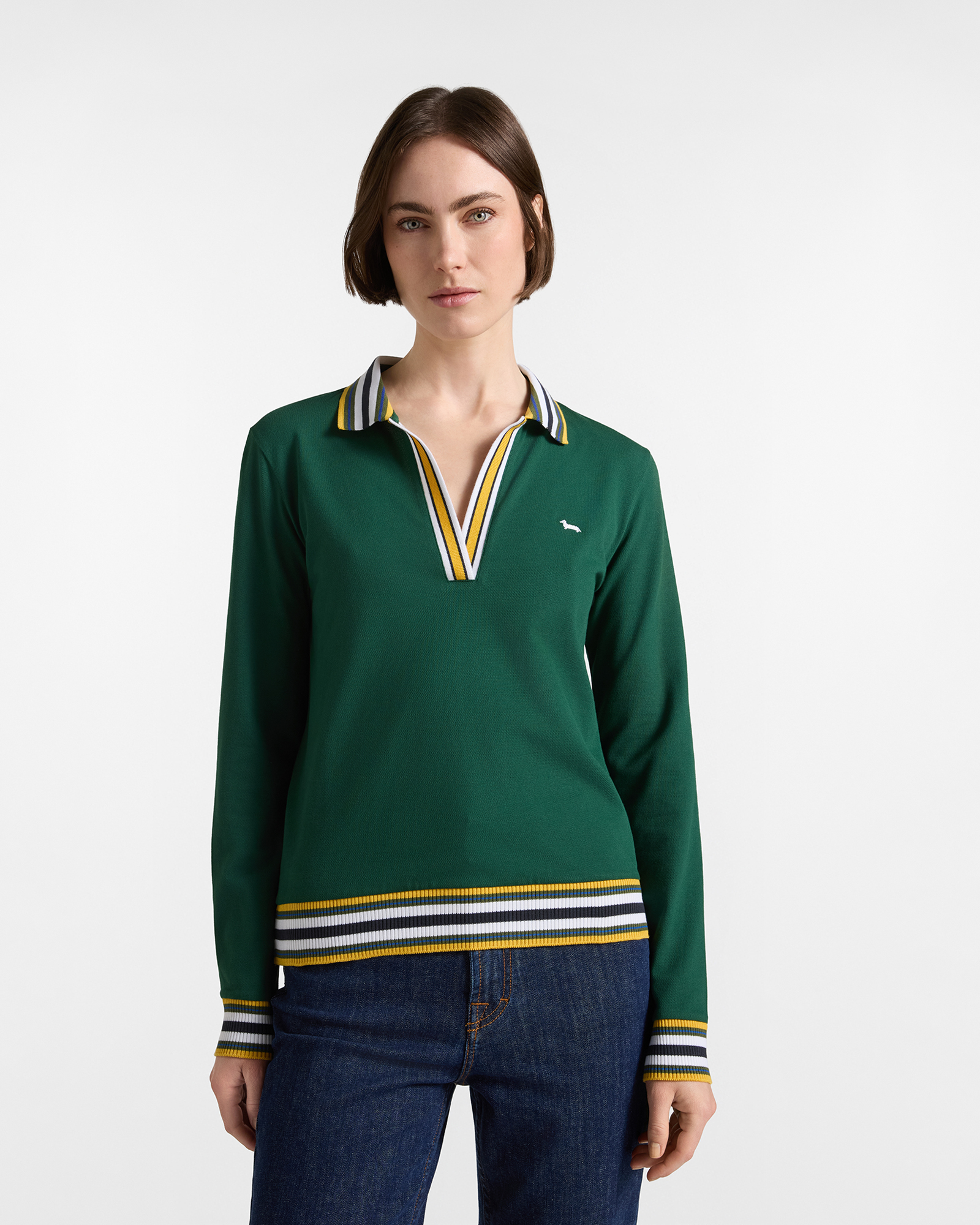 Polo donna morbida con costine — Sequoia