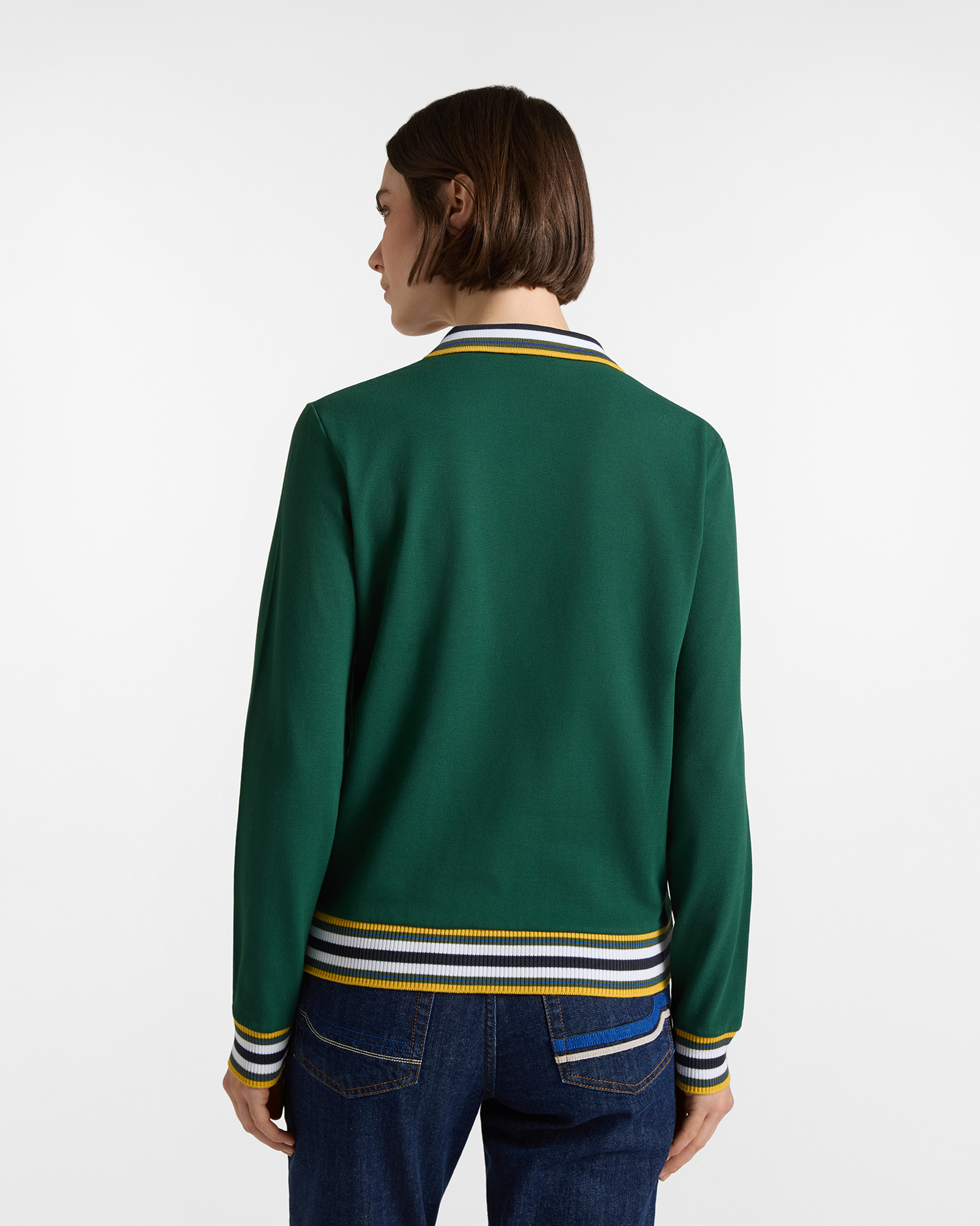 Polo donna morbida con costine — Sequoia