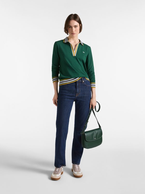 Polo donna morbida con costine — Sequoia
