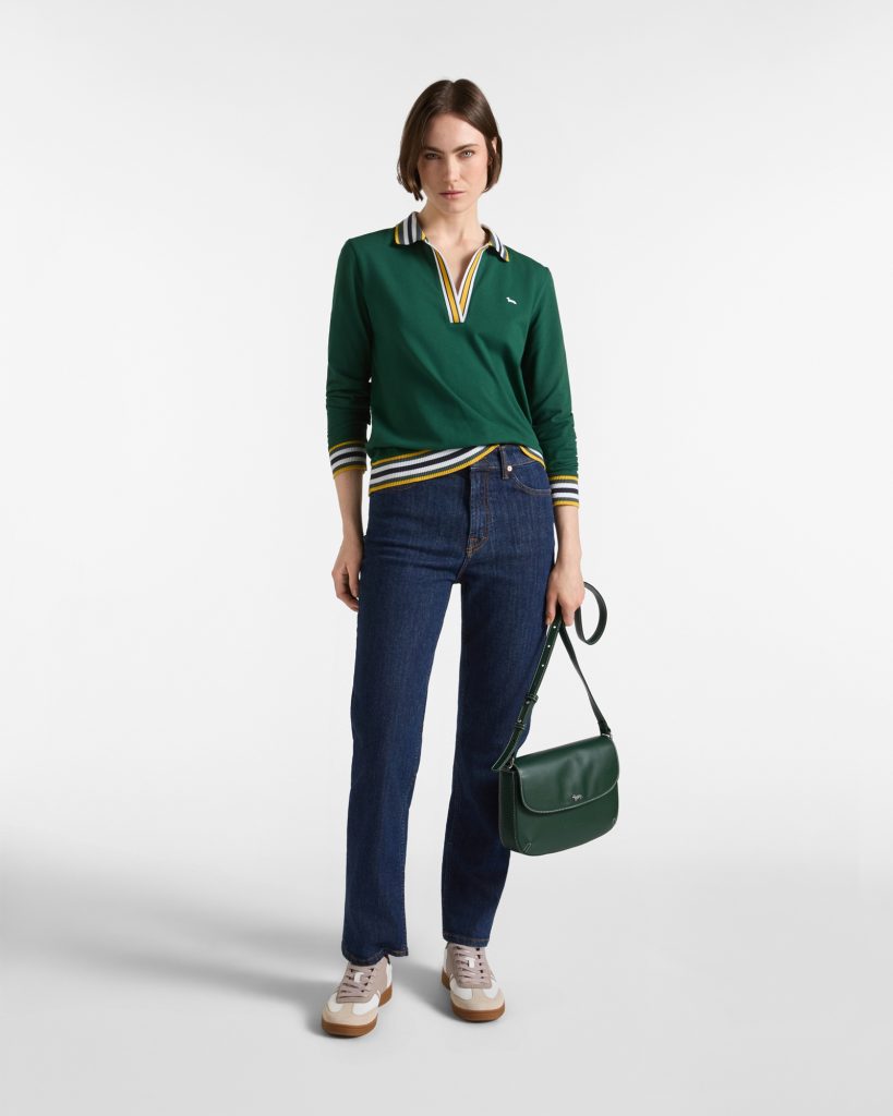 Polo donna morbida con costine — Sequoia