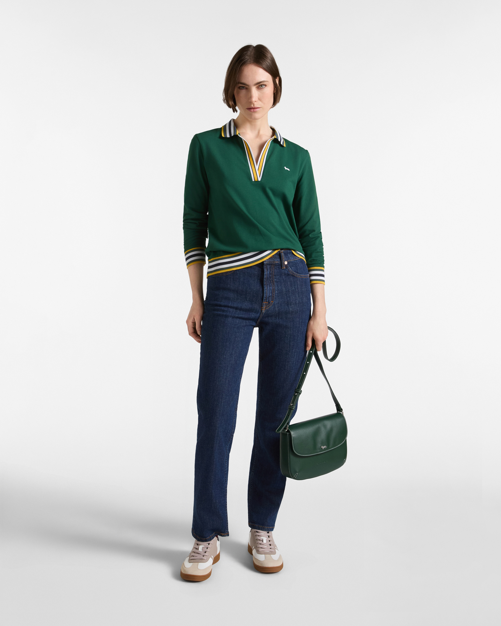 Polo donna morbida con costine — Sequoia