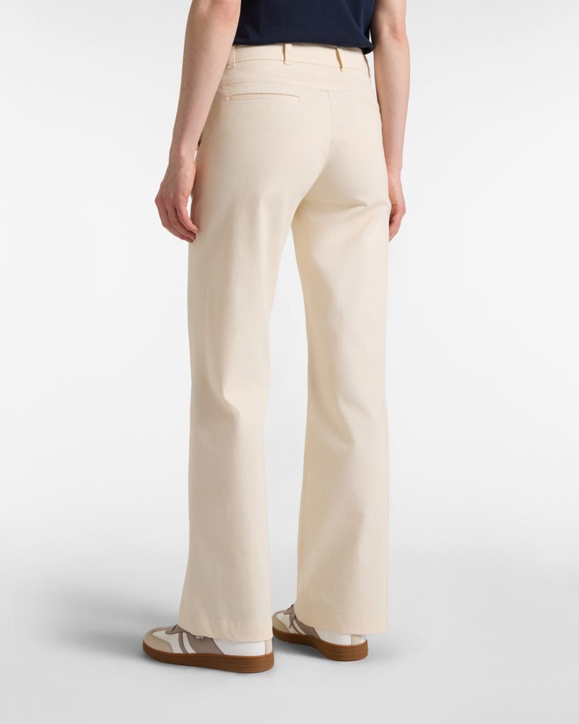 Pantalone chino donna in raso — Tortora