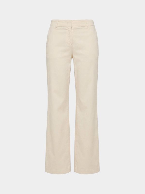 Pantalone chino donna in raso — Tortora