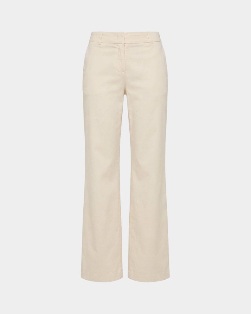 Pantalone chino donna in raso — Tortora