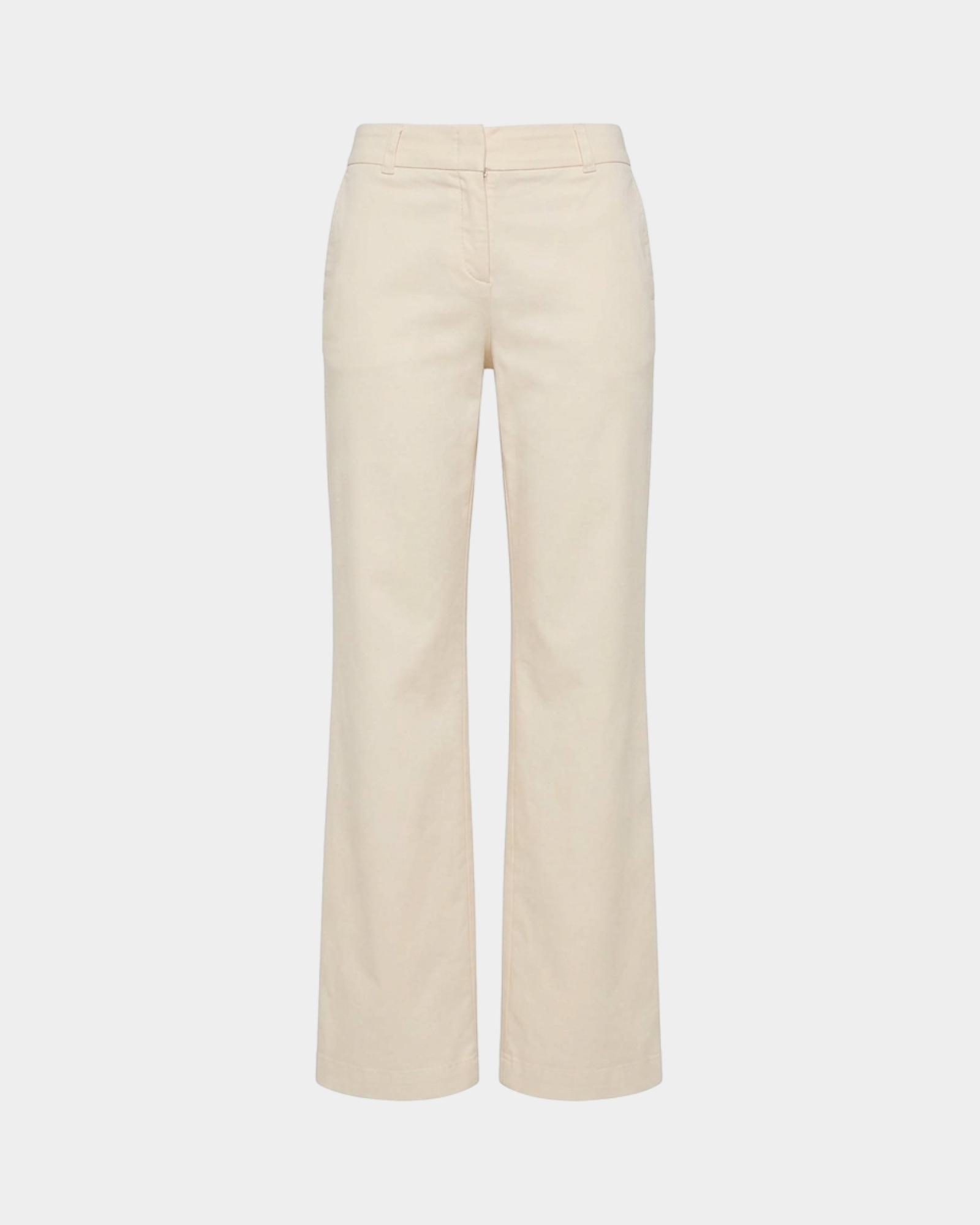 Pantalone chino donna in raso — Tortora