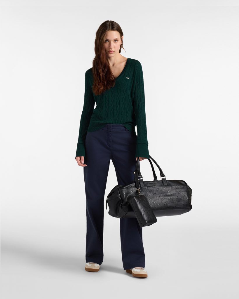 Pantalone chino donna in raso — Blu navy