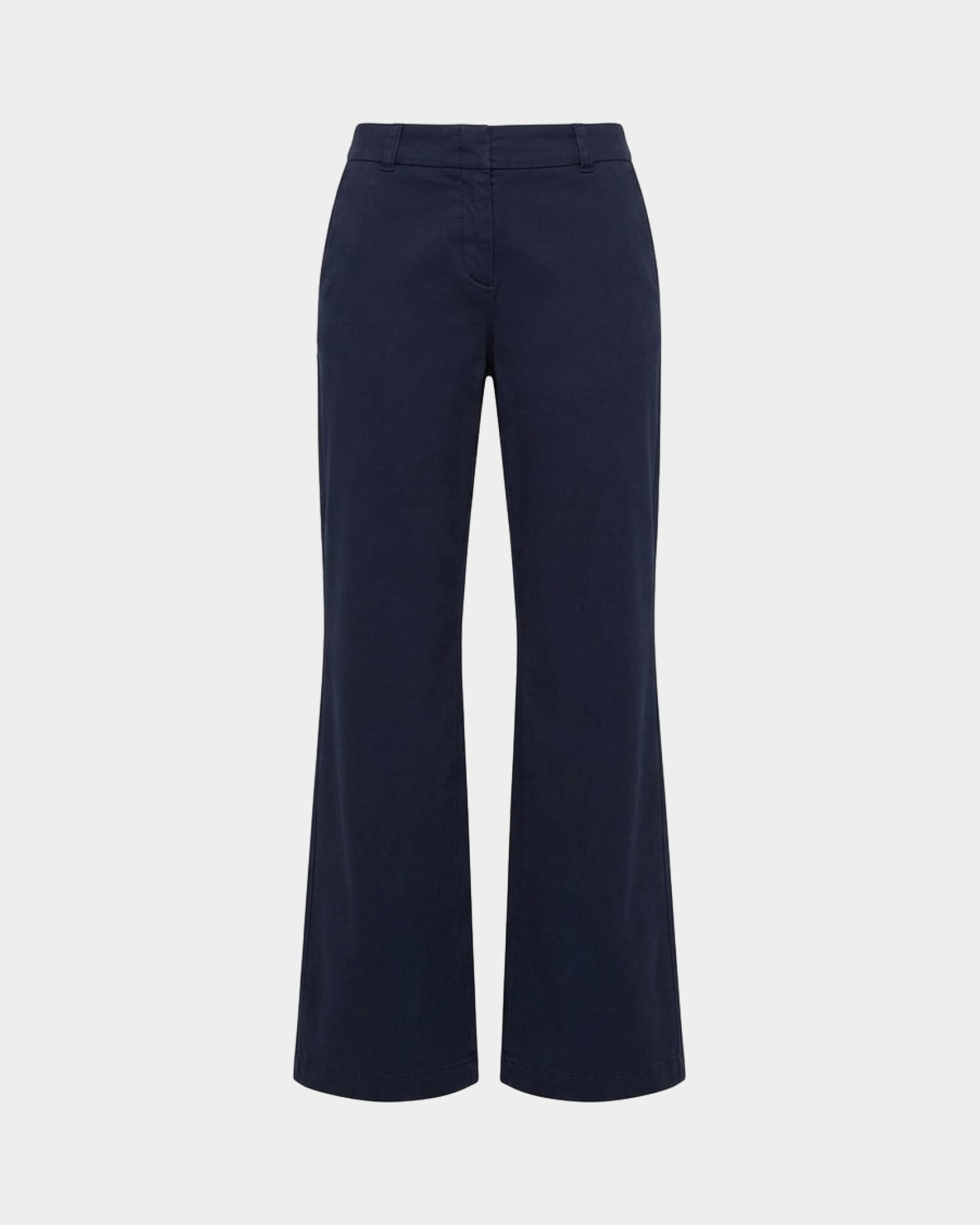 Pantalone chino donna in raso — Blu navy