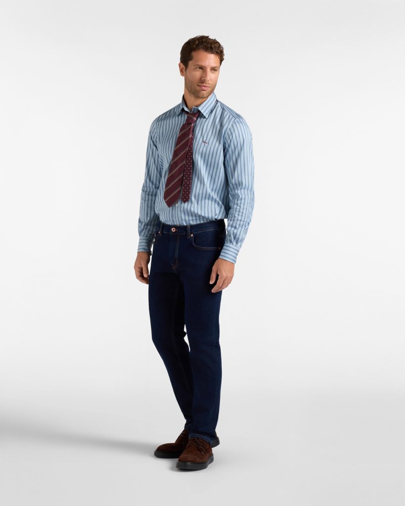 Jeans 5 tasche narrow 10 oz — Blu denim