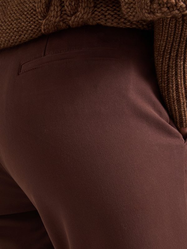 Pantalone donna slim con tasca all'americana — Cioccolato