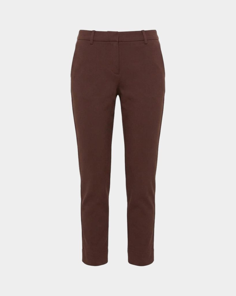 Pantalone donna slim con tasca all'americana — Cioccolato