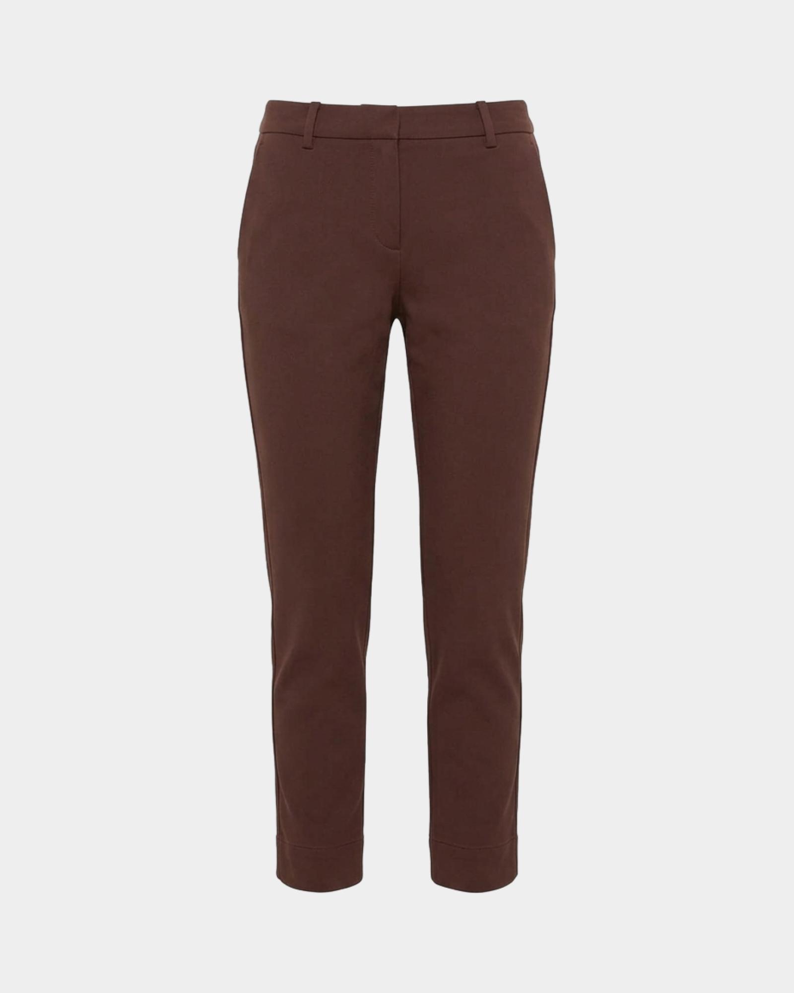 Pantalone donna slim con tasca all'americana — Cioccolato
