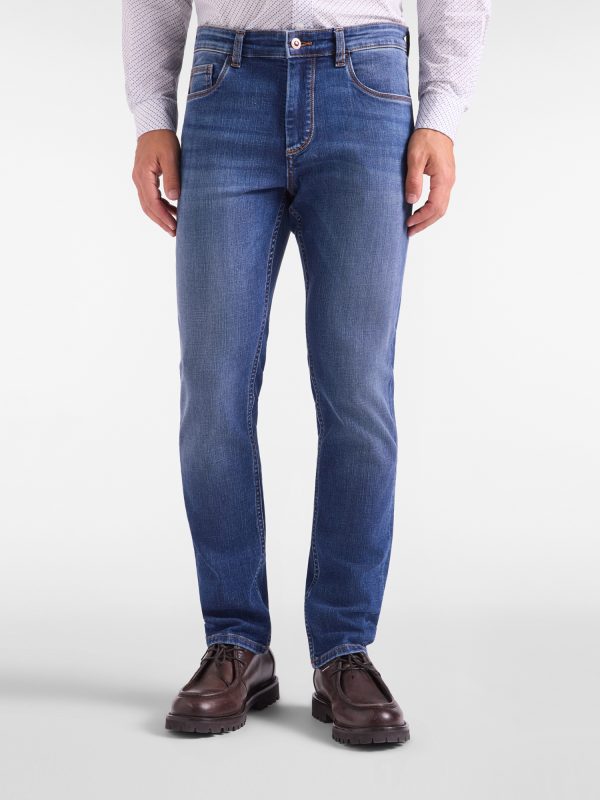 Pantalone donna slim con tasca all'americana — Blu navy