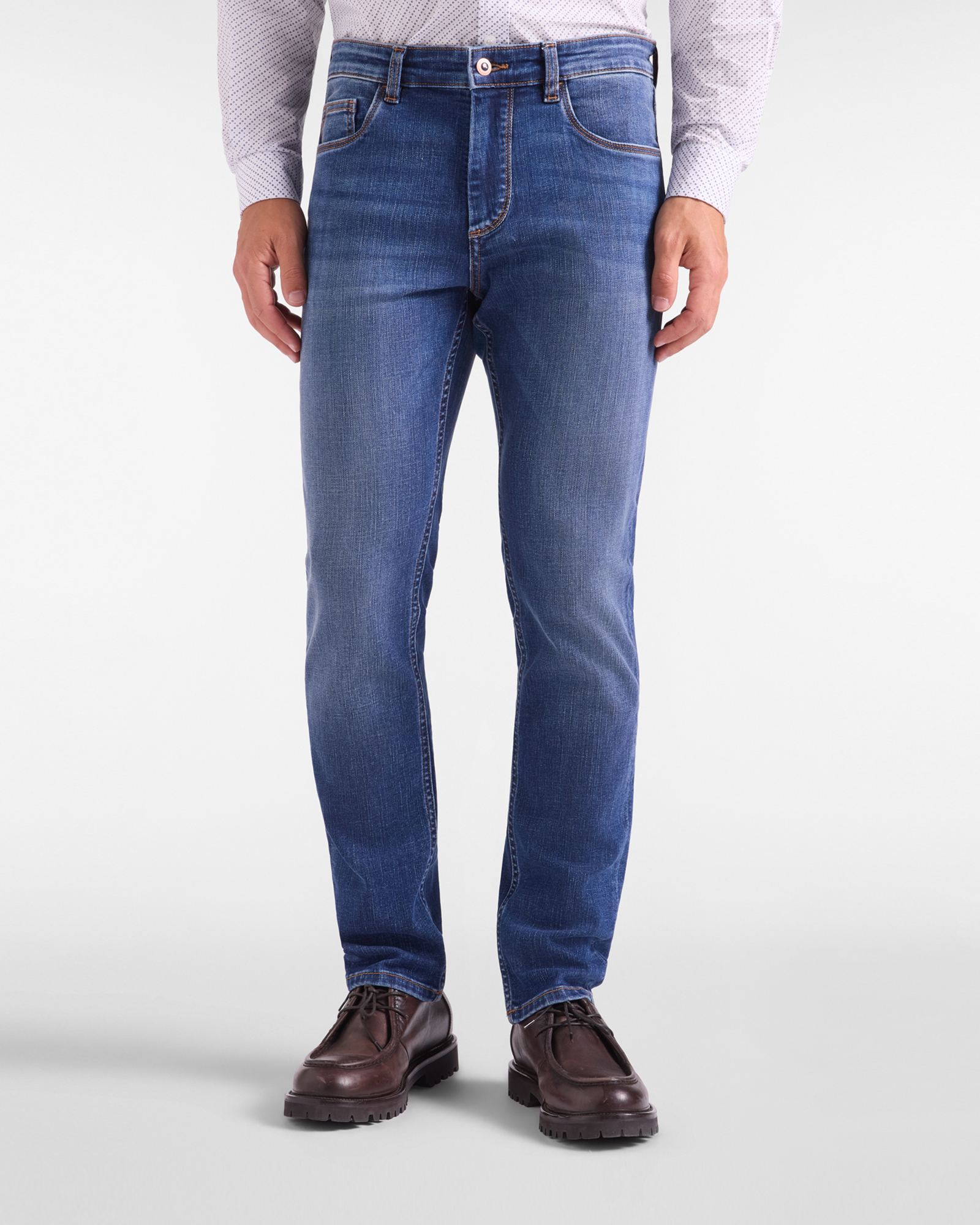 Pantalone donna slim con tasca all'americana — Blu navy