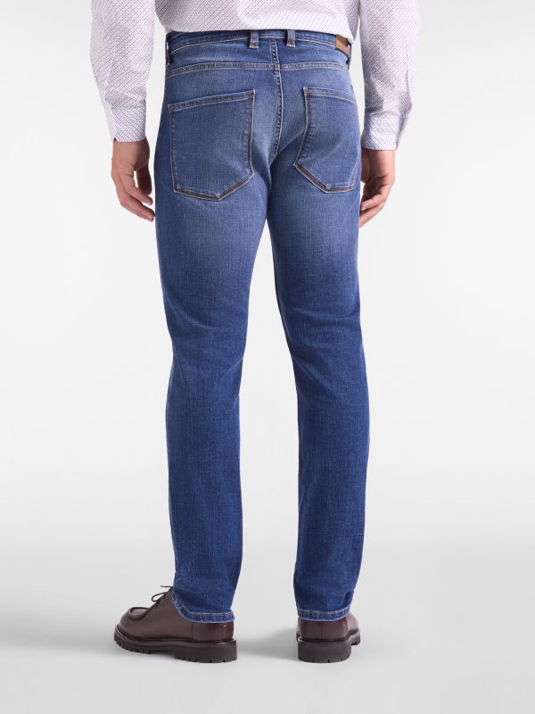 Pantalone donna slim con tasca all'americana — Blu navy