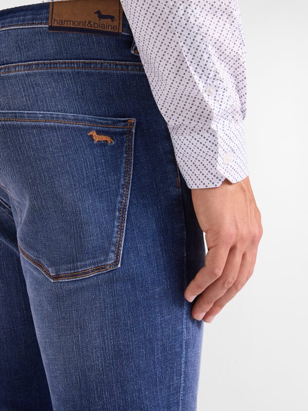Pantalone donna slim con tasca all'americana — Blu navy