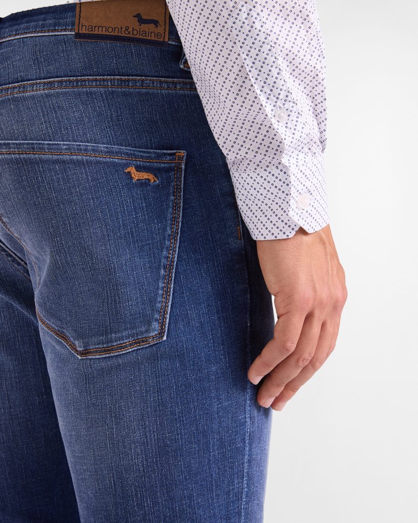 Pantalone donna slim con tasca all'americana — Blu navy